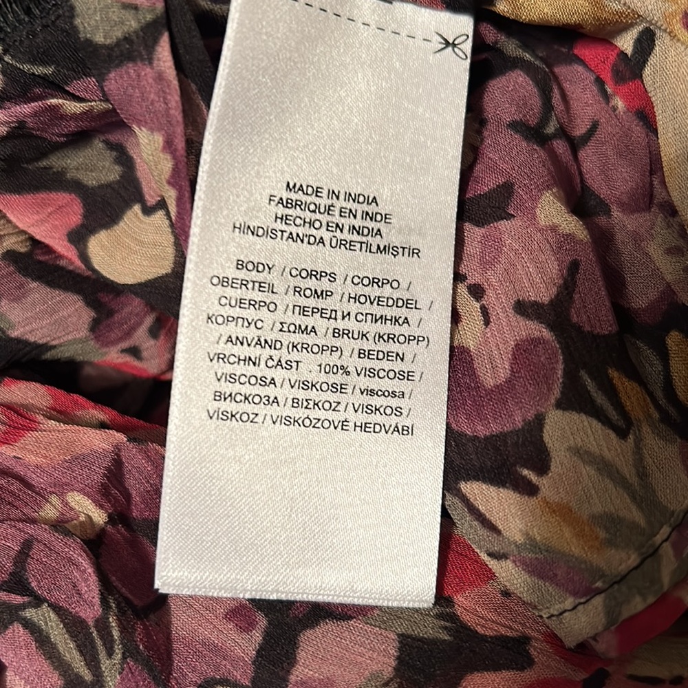 Polo by Ralph Lauren Floral Wrap Blouse in Pink, Yellow, Black - Picture 4 of 5